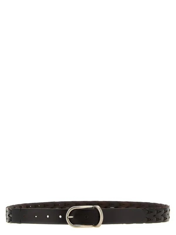 Braided Leather Belt Belts Brown sold by Wanan Luxury