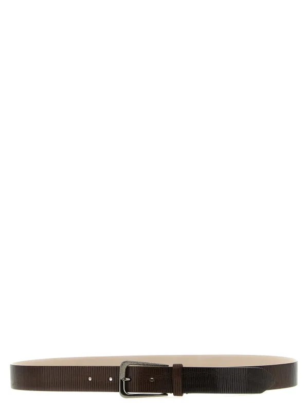 Ribbed Belt Belts Brown made by Wanan Luxury