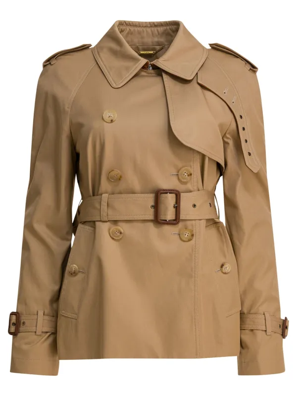 Short Cotton Gabardine Trench Coat Jackets And Coats Beige sold by Wanan Luxury