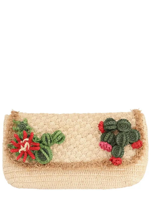 Raffia "Cactus" Clutch Bag sold by Wanan Luxury