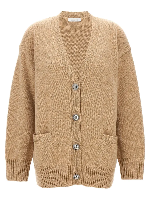 Logo Button Cardigan Sweaters And Cardigans Beige made by Rabanne
