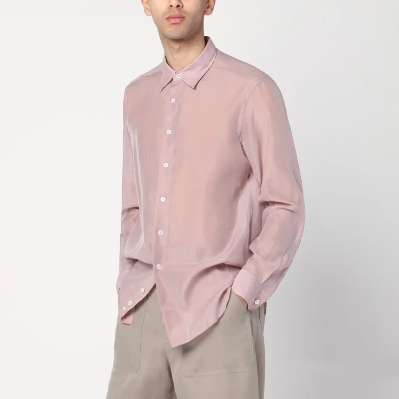 Pink Shirt In Silk Blend made by Lardini