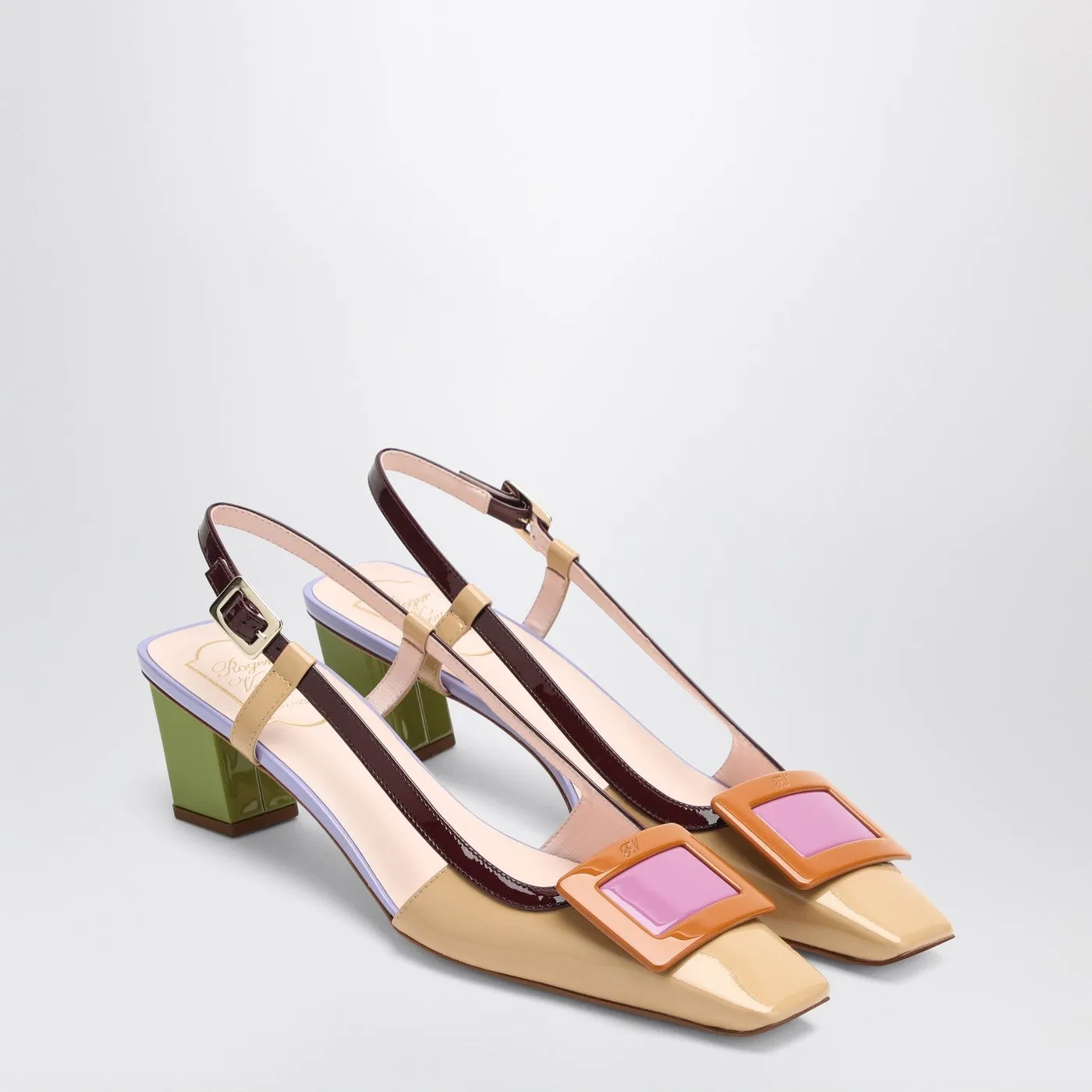 Belle Vivier Multicolour Patent Leather Slingback sold by Wanan Luxury product image thumbnail 2