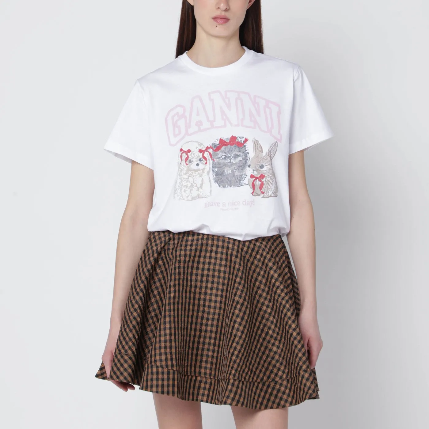 White T-Shirt With Logo Print sold by Wanan Luxury