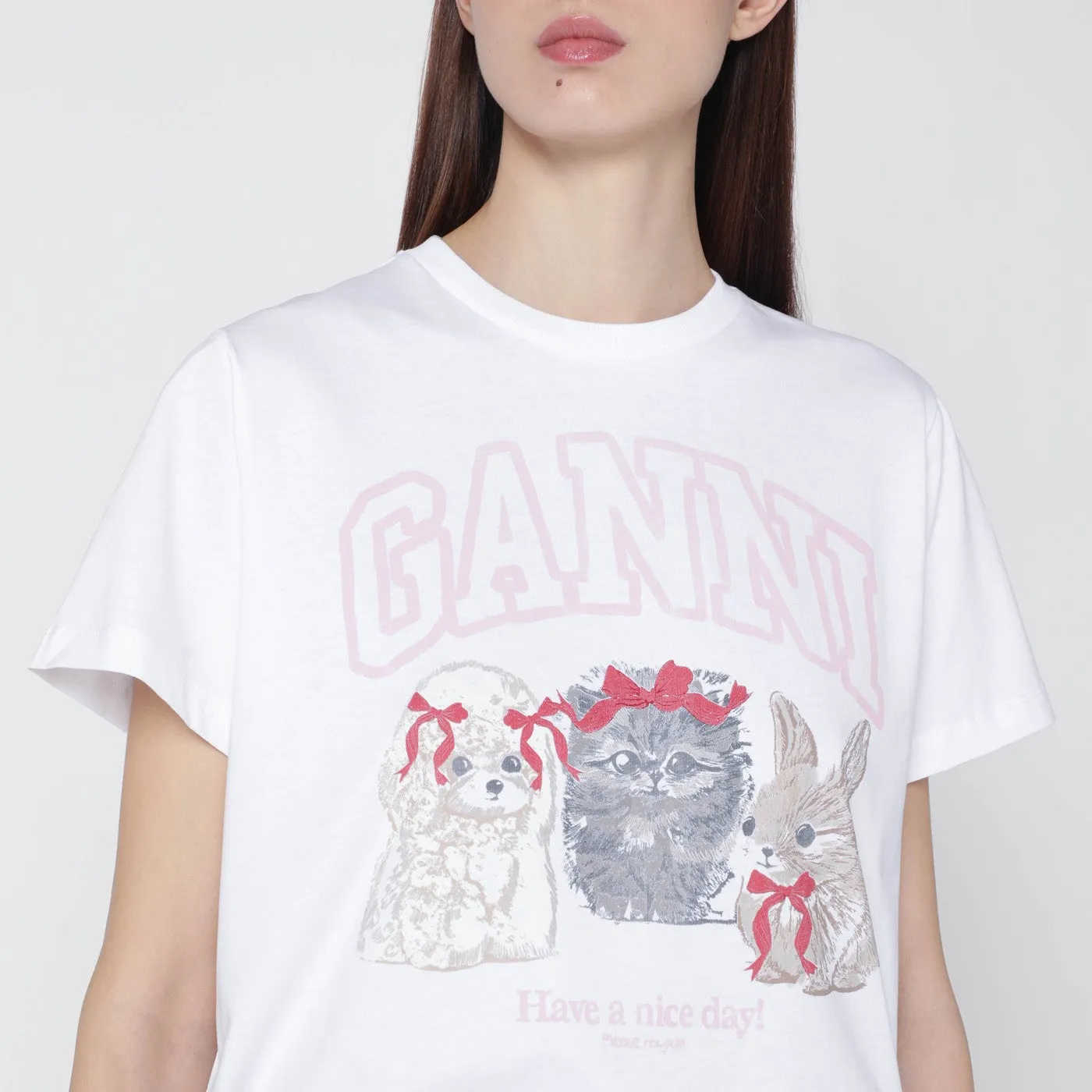 White T-Shirt With Logo Print sold by Wanan Luxury product image thumbnail 2