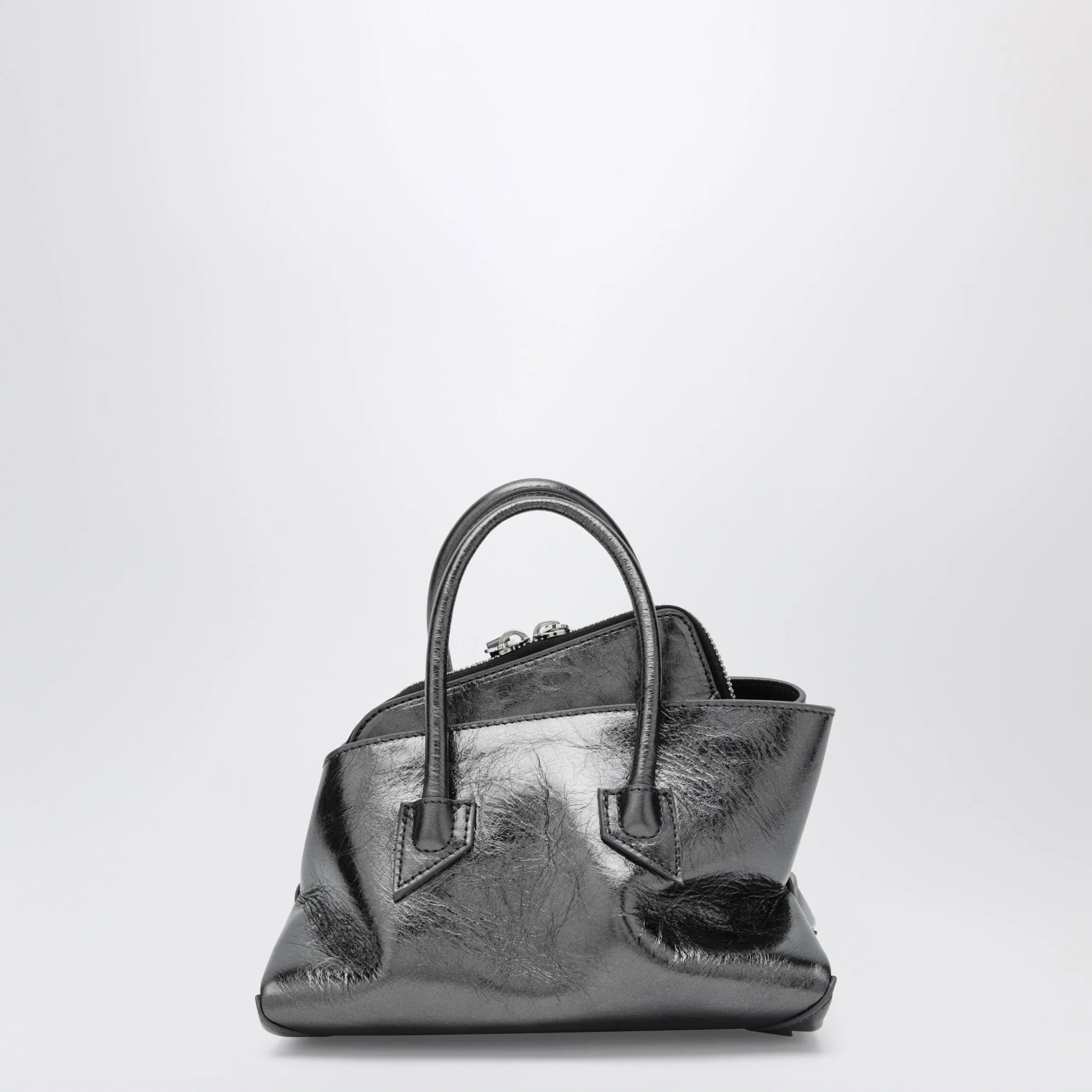 La Passeggiata Mini Dark Grey Cracked Laminated Leather Bag sold by Wanan Luxury product image thumbnail 2