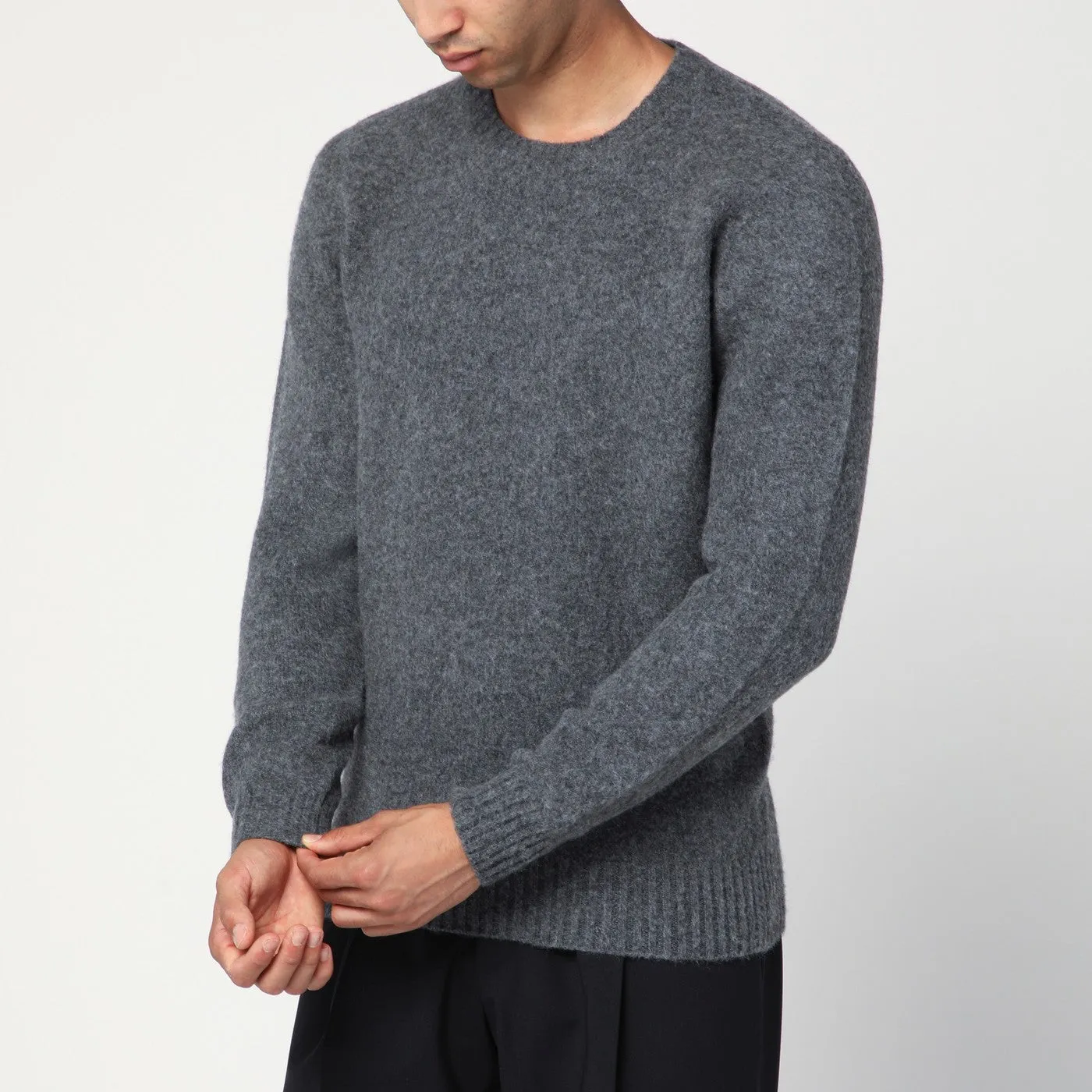 Grey Lambswool Sweater sold by Wanan Luxury