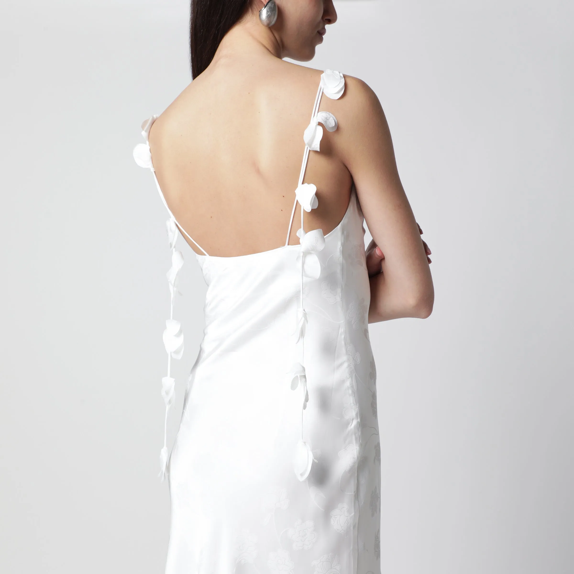 White Damask Midi Dress sold by Wanan Luxury product image thumbnail 2
