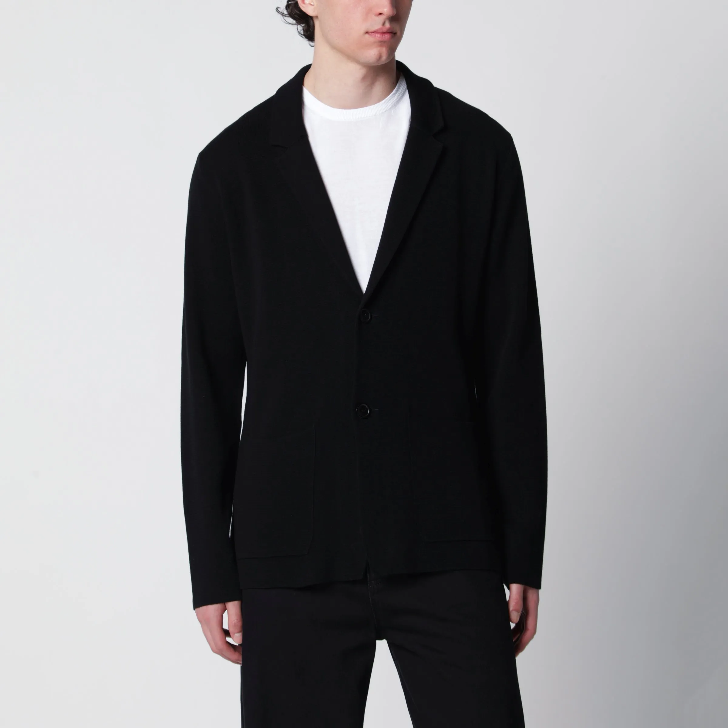 Black Cotton Cardigan Jacket sold by Wanan Luxury
