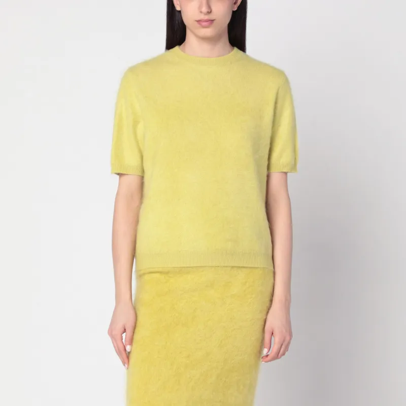 Lime-Coloured Brushed Cashmere Sweater made by Soft Goat