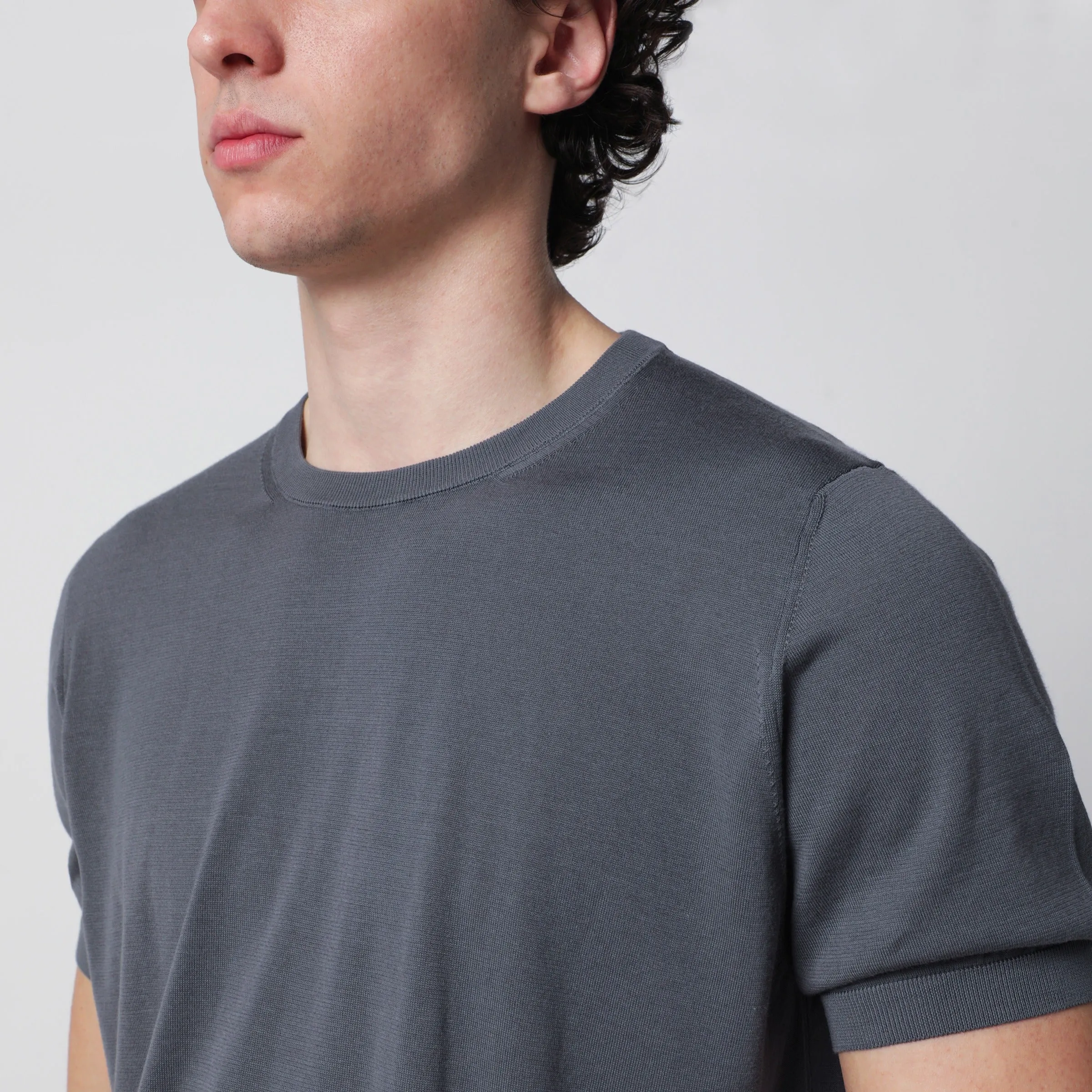 Grey Cotton Crewneck Sweater sold by Wanan Luxury product image thumbnail 2