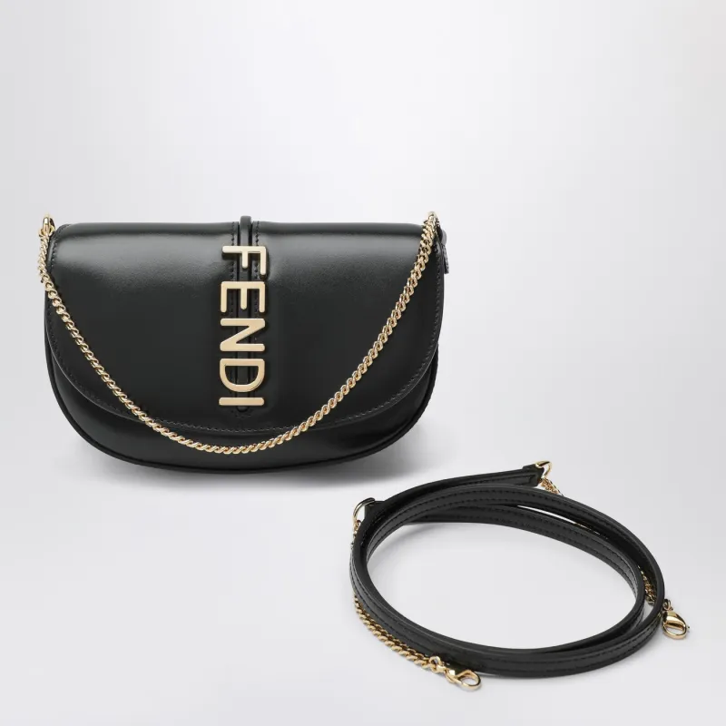 Black Leather Fendigraphy Wallet On Chain made by Fendi