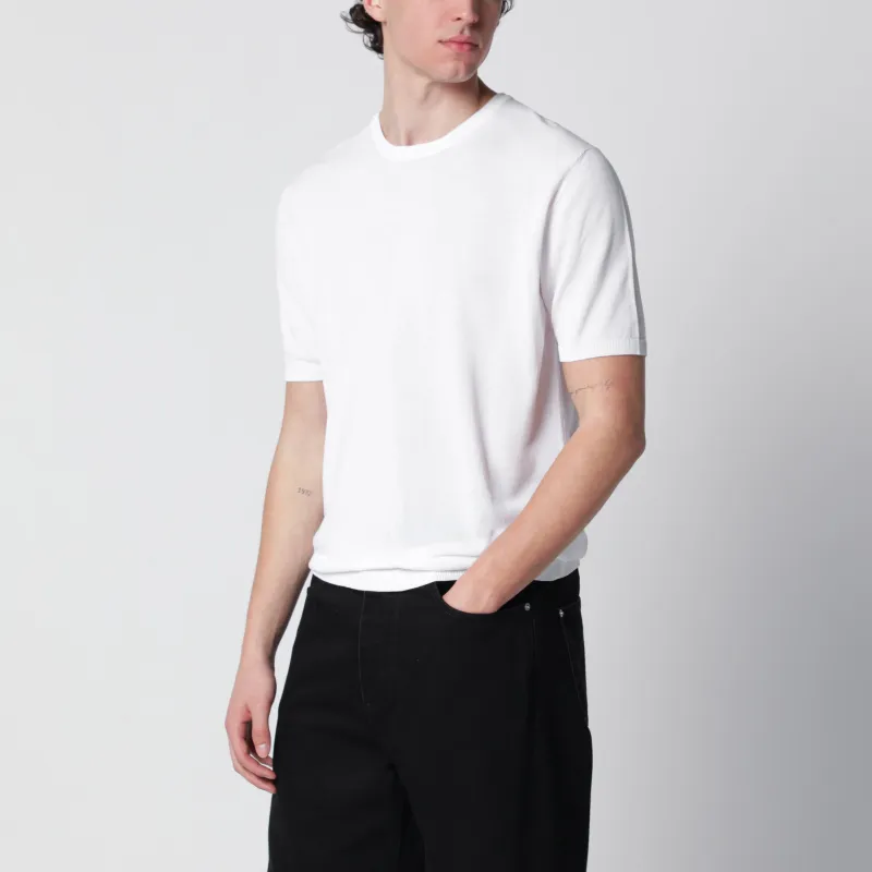 White Cotton Sweater made by Roberto Collina