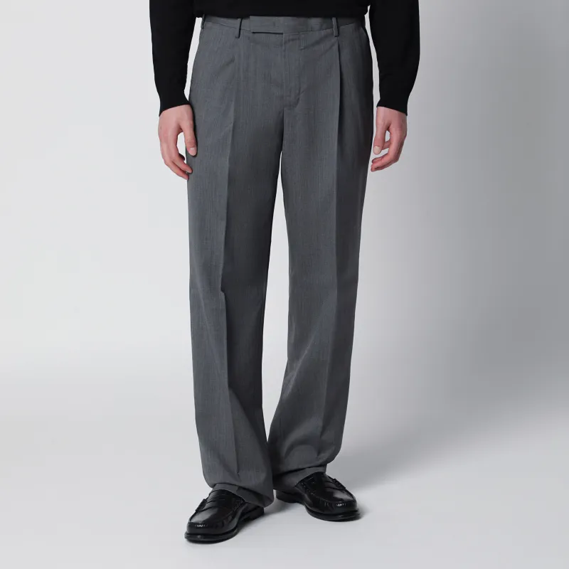 Grey Pants In Virgin Wool made by Wanan Luxury