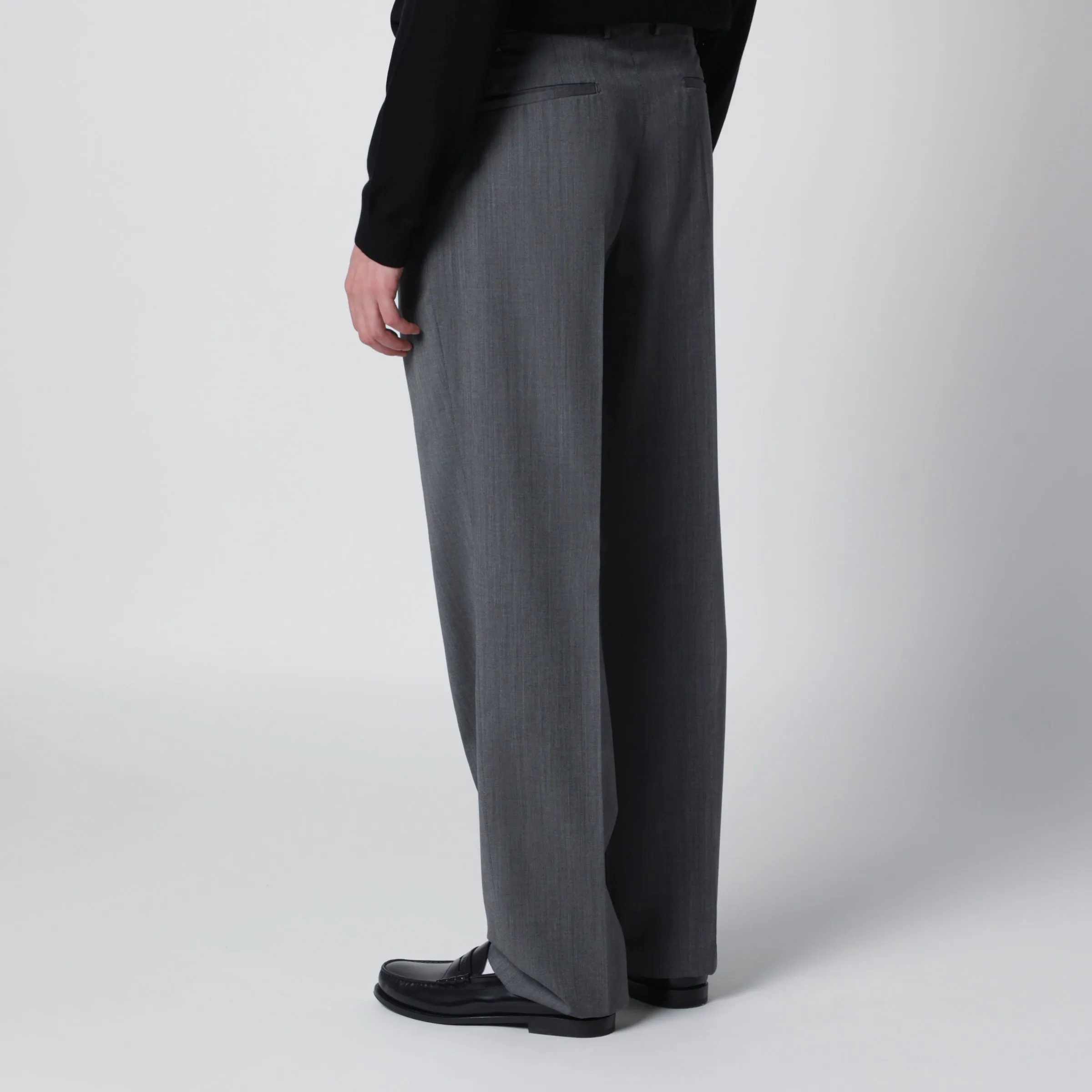Grey Pants In Virgin Wool sold by Wanan Luxury product image thumbnail 2