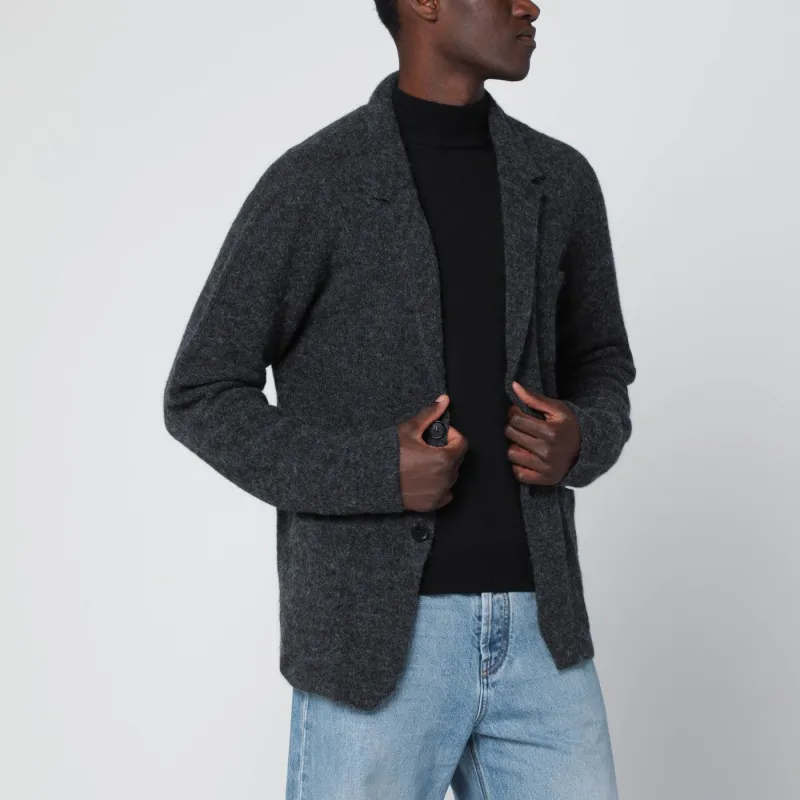 Anthracite Grey Jacket-Style Cardigan made by Roberto Collina