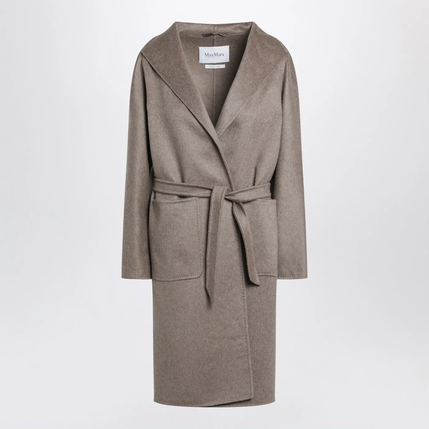 Hazelnut Midi Cardigan Coat In Cashmere sold by Wanan Luxury