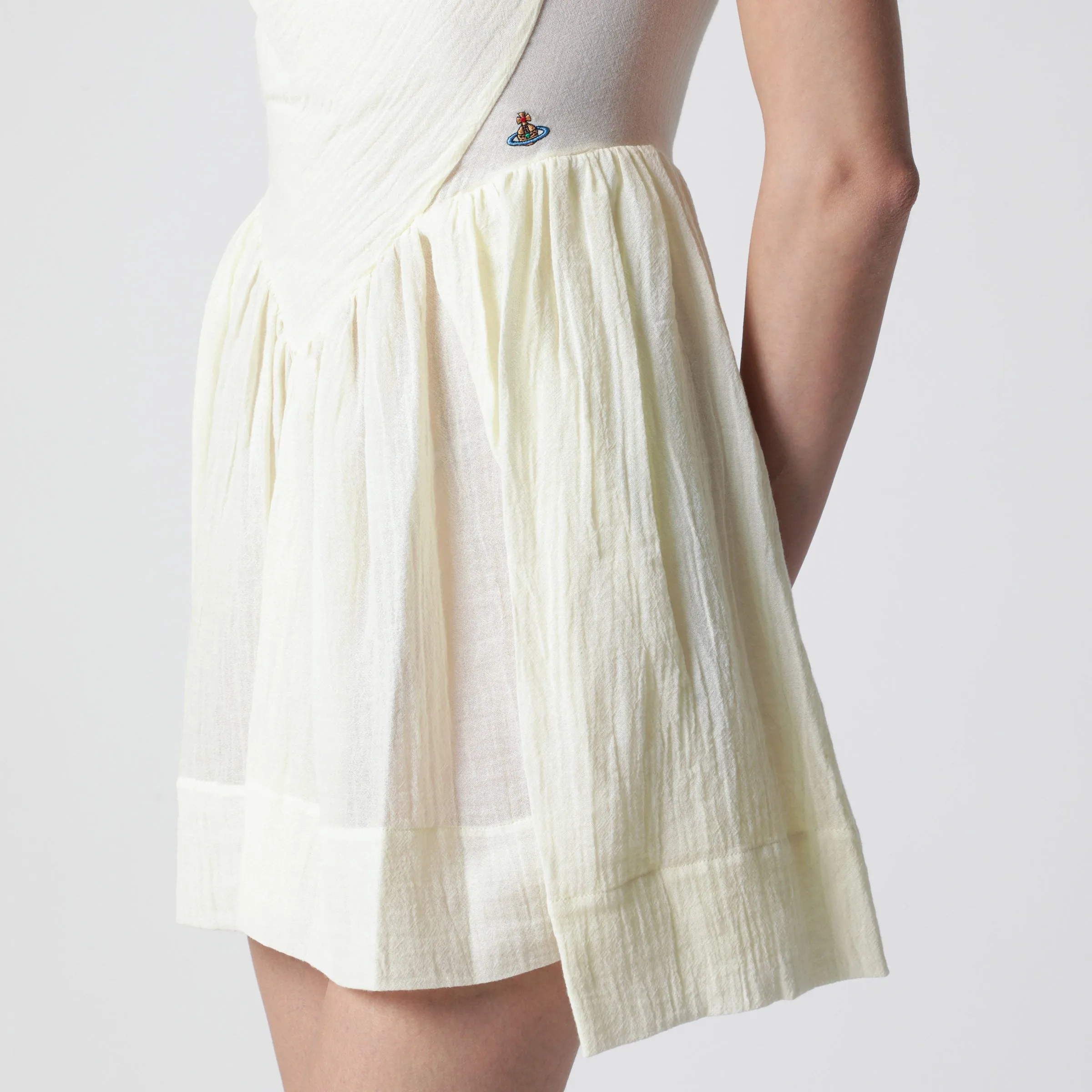 Sunday Mini Dress In Milk-Colored Cotton sold by Wanan Luxury product image thumbnail 2