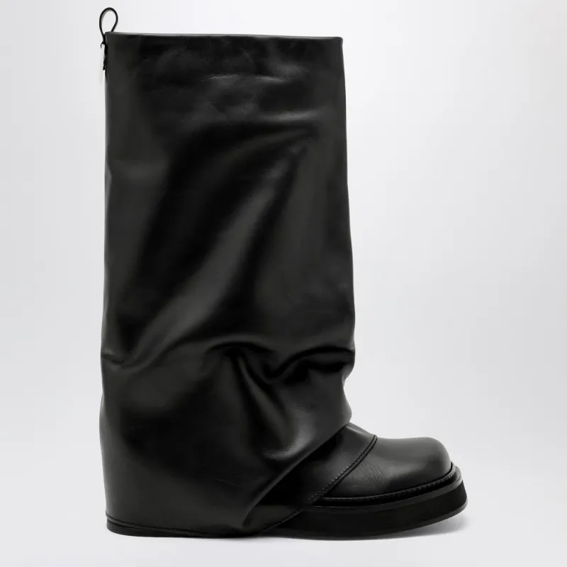 Combat Robin Black Leather Boot made by Wanan Luxury