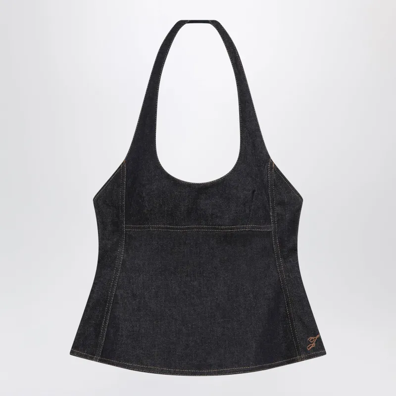 Lavoir De-Nîmes Denim Top In Navy Blue made by Jacquemus