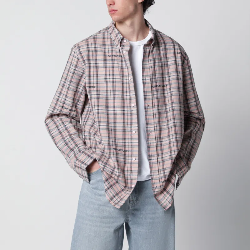 Pink Check-Pattern Shirt With Logos made by Off-White
