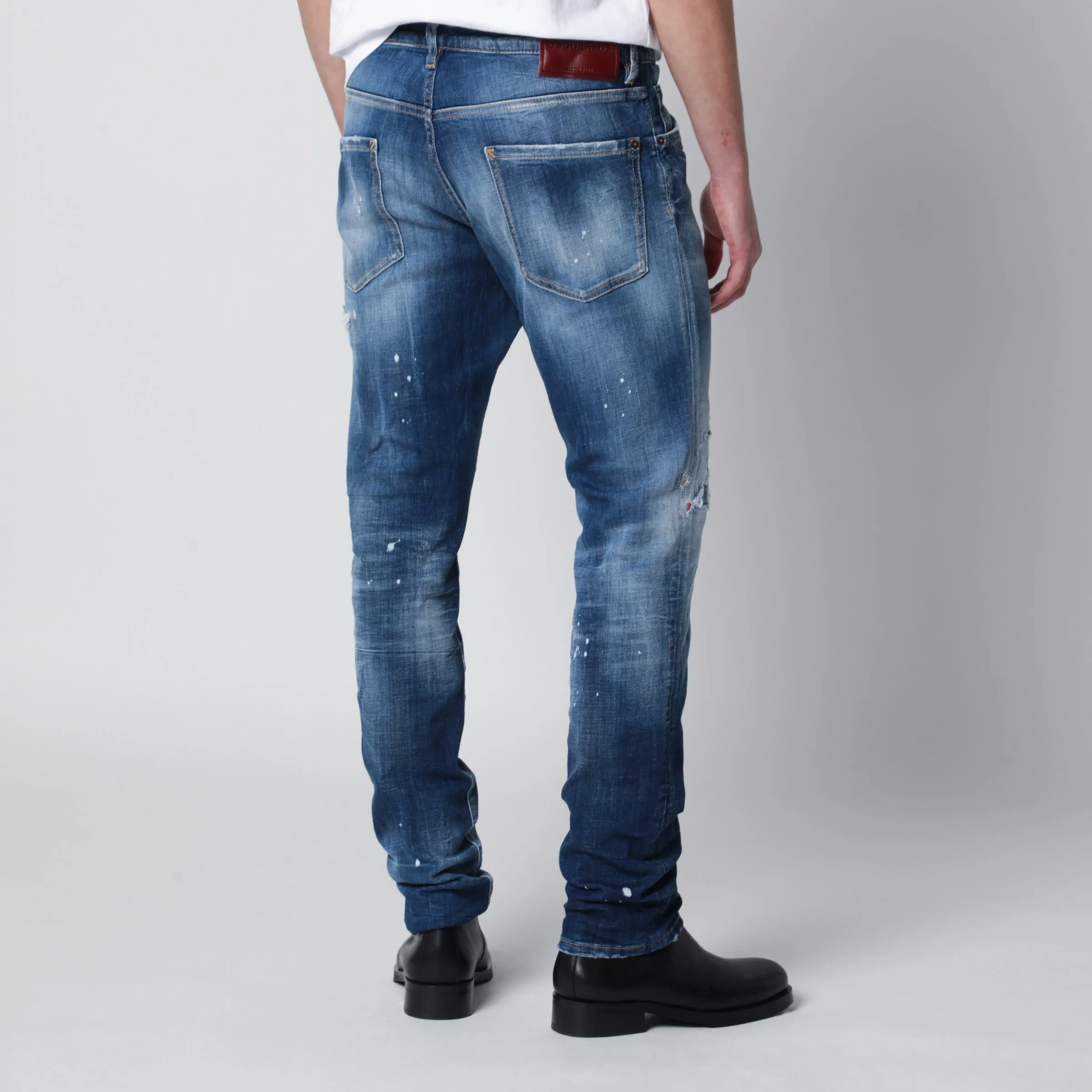 Slim Washed Blue Jeans With Rips sold by Wanan Luxury product image thumbnail 2