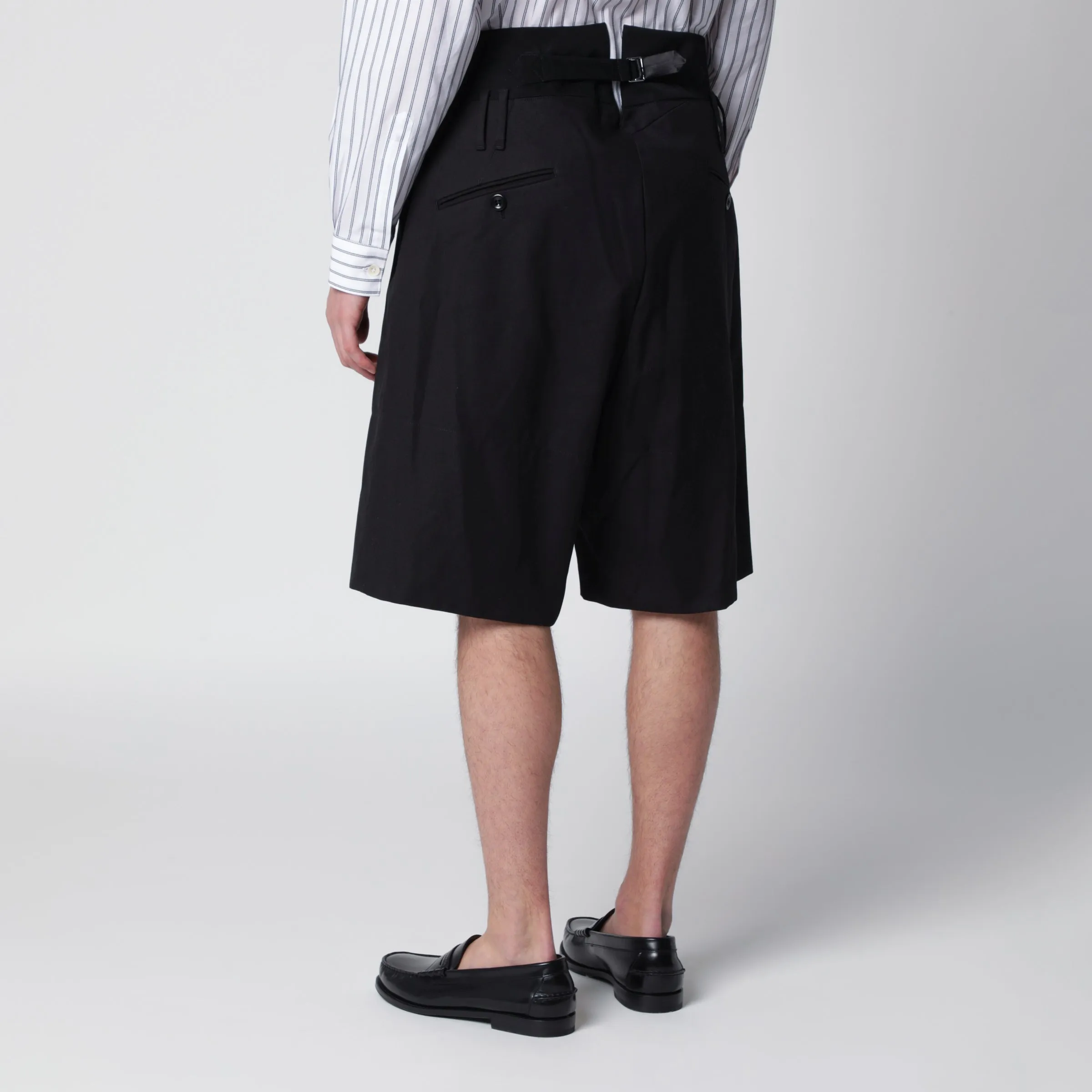 Black Cotton Bermuda Shorts sold by Wanan Luxury product image thumbnail 2