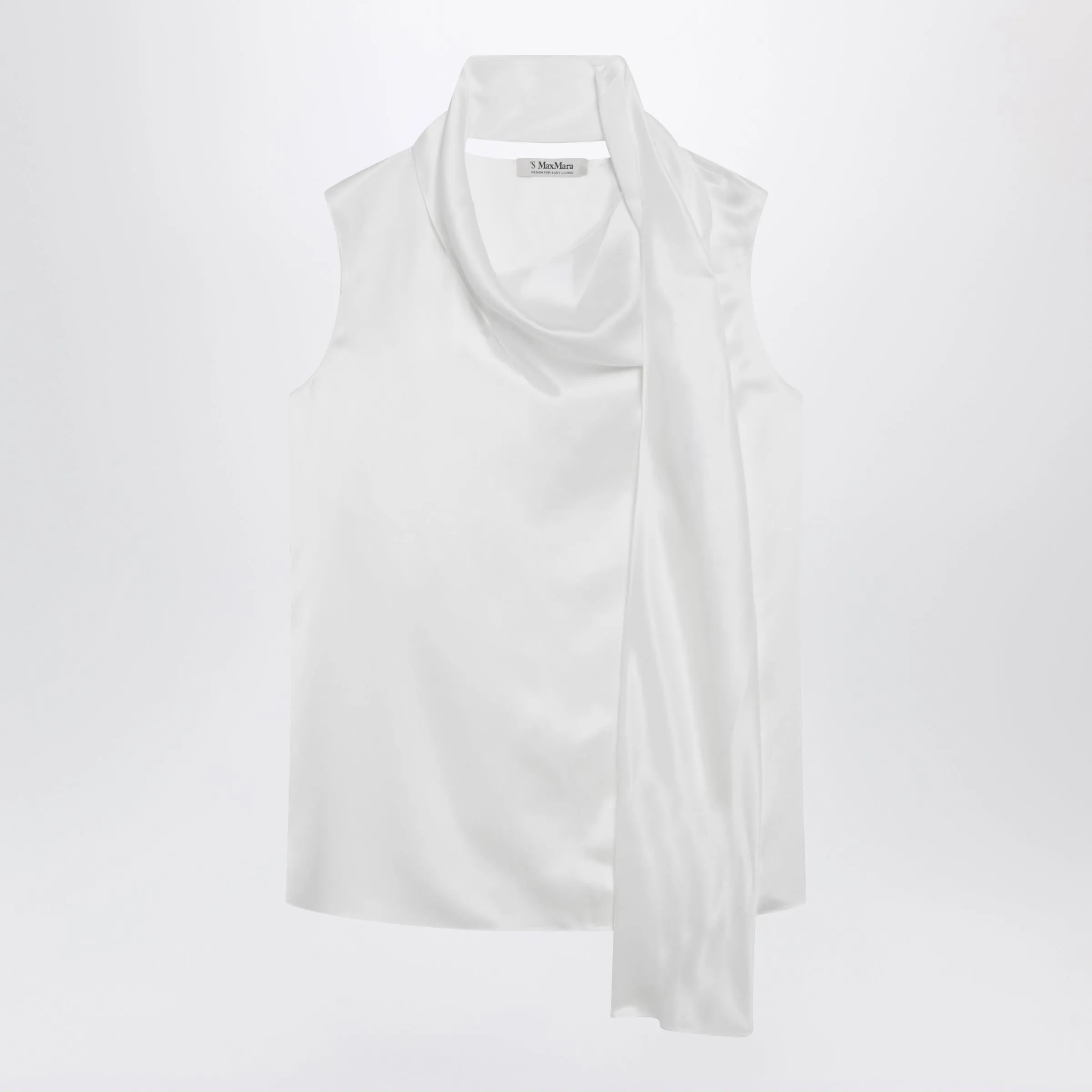 White Silk Satin Top sold by Wanan Luxury