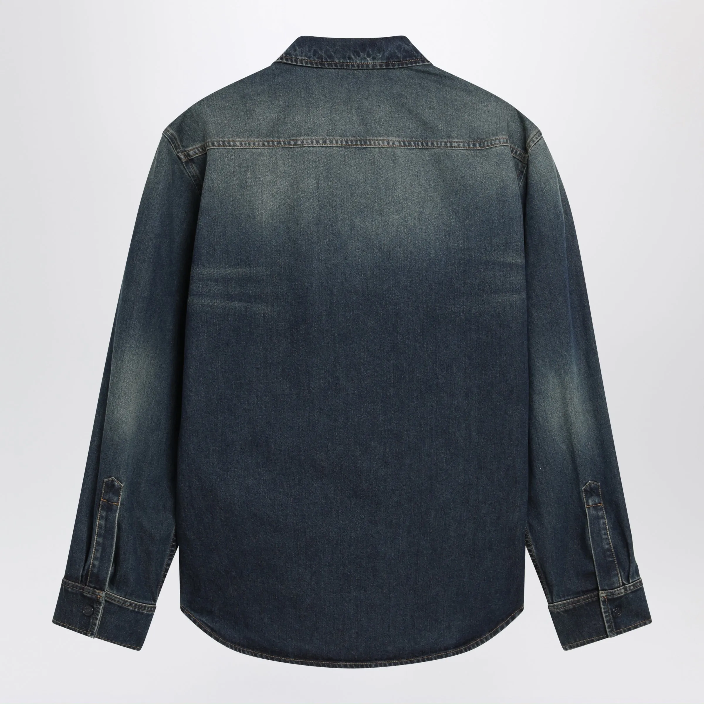Blue Denim Shirt With Washed Effect sold by Wanan Luxury product image thumbnail 2