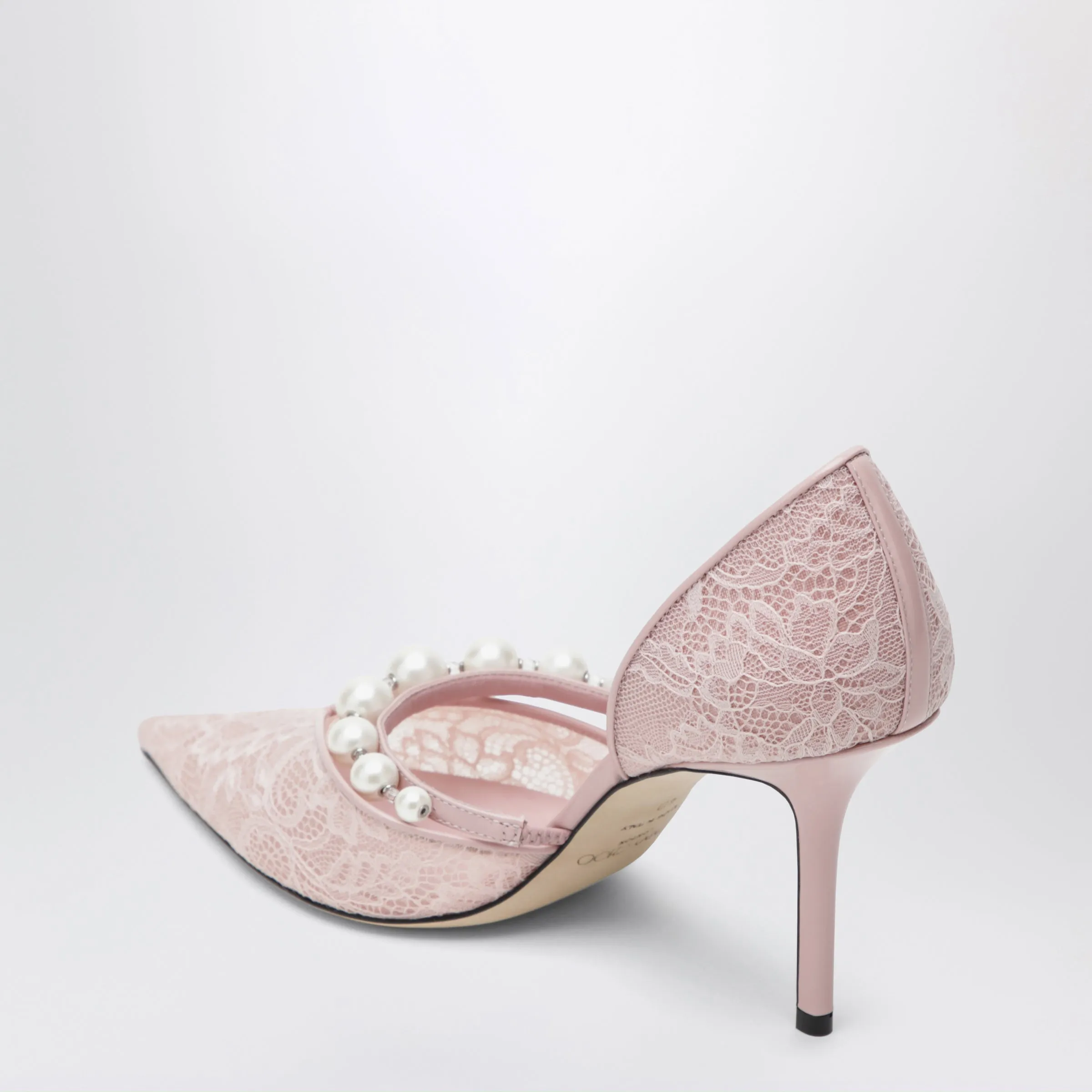 Pink Lace Décolleté With Pearl Decoration sold by Wanan Luxury product image thumbnail 2