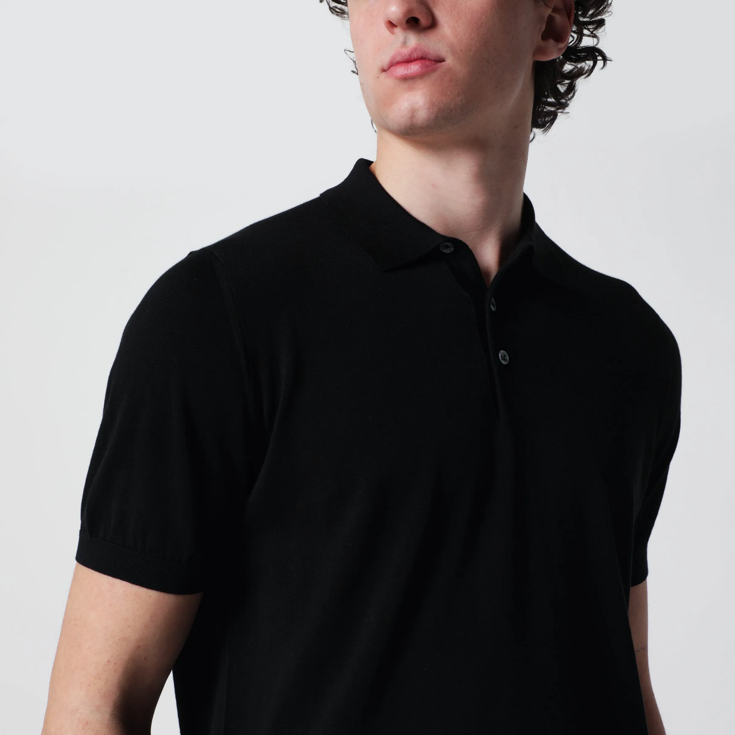 Black Polo Shirt In Cotton sold by Wanan Luxury product image thumbnail 2