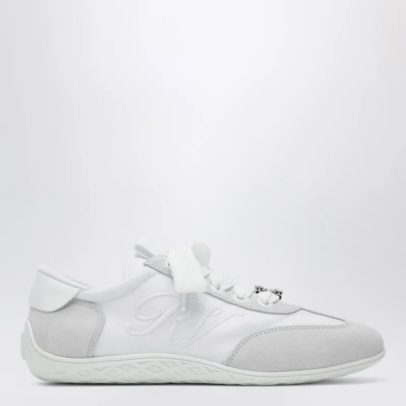 Viv Low Sneakers In White Suede made by Roger Vivier