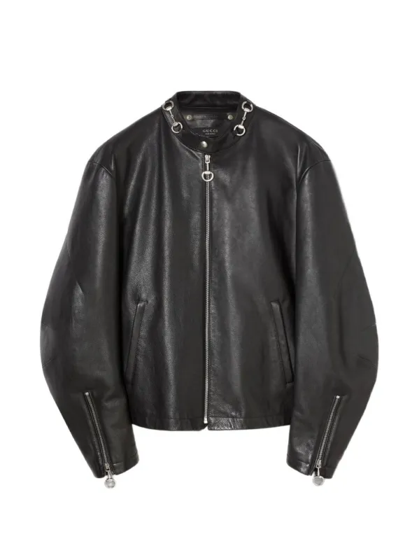 Leather Biker Jacket made by Gucci