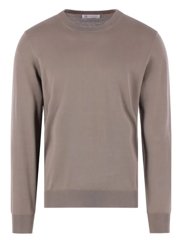 Lightweight Cotton Crewneck Sweater made by Brunello Cucinelli