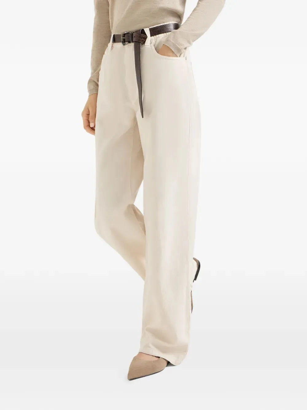Garment-Dyed Cotton And Linen Contemporary Trousers In With Monili sold by Wanan Luxury product image thumbnail 3