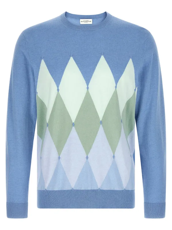 Argyle Sweater Sweaters And Cardigans Light Blue sold by Wanan Luxury