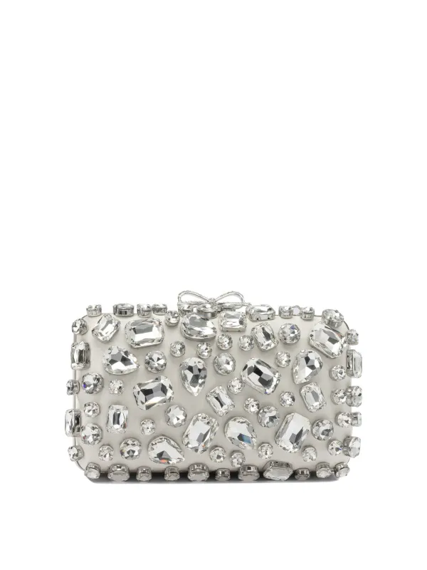 Clutch With Crystals Clutches White made by Self-Portrait