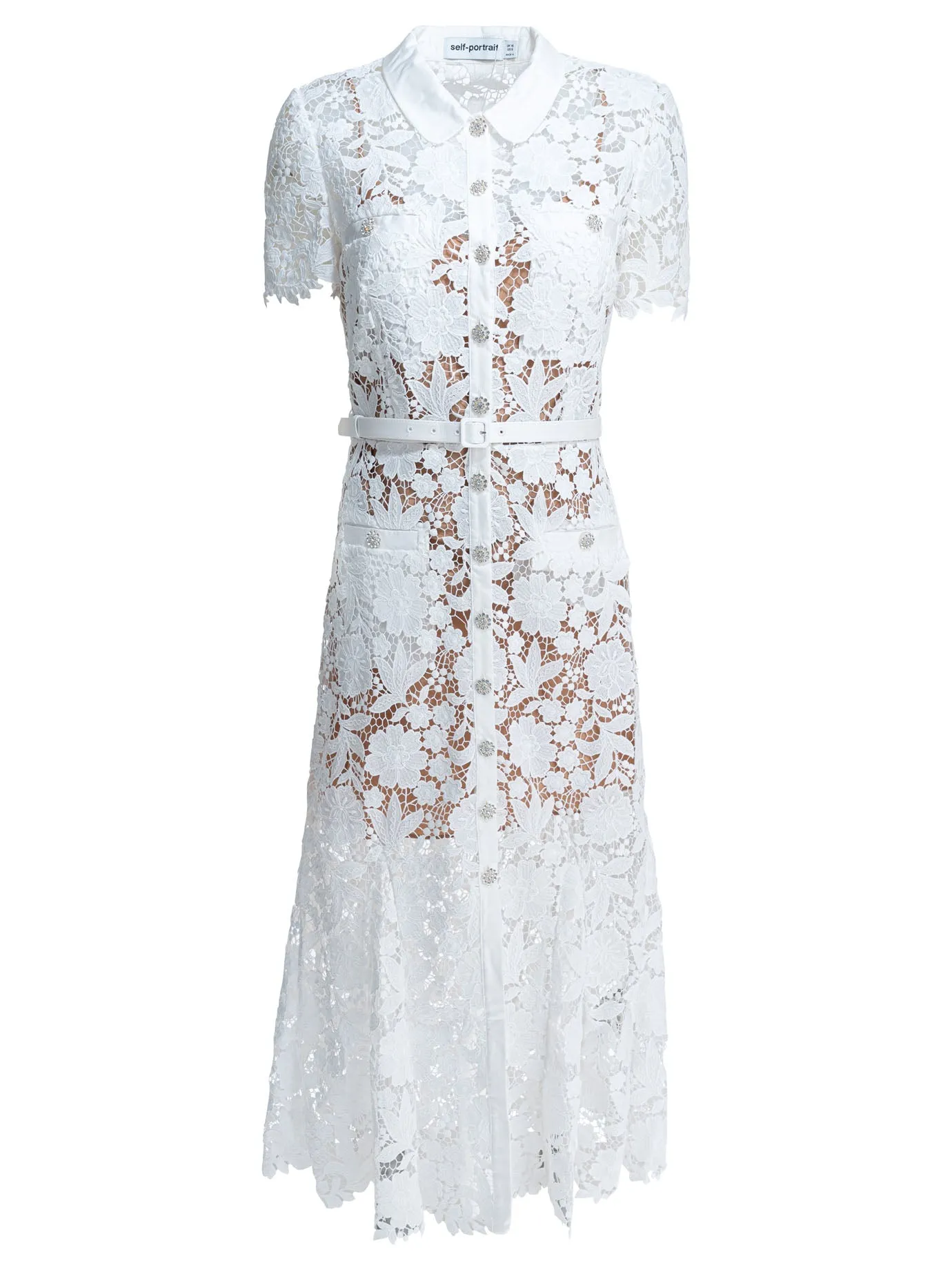 Embroidered Midi Dress Dresses White sold by Wanan Luxury