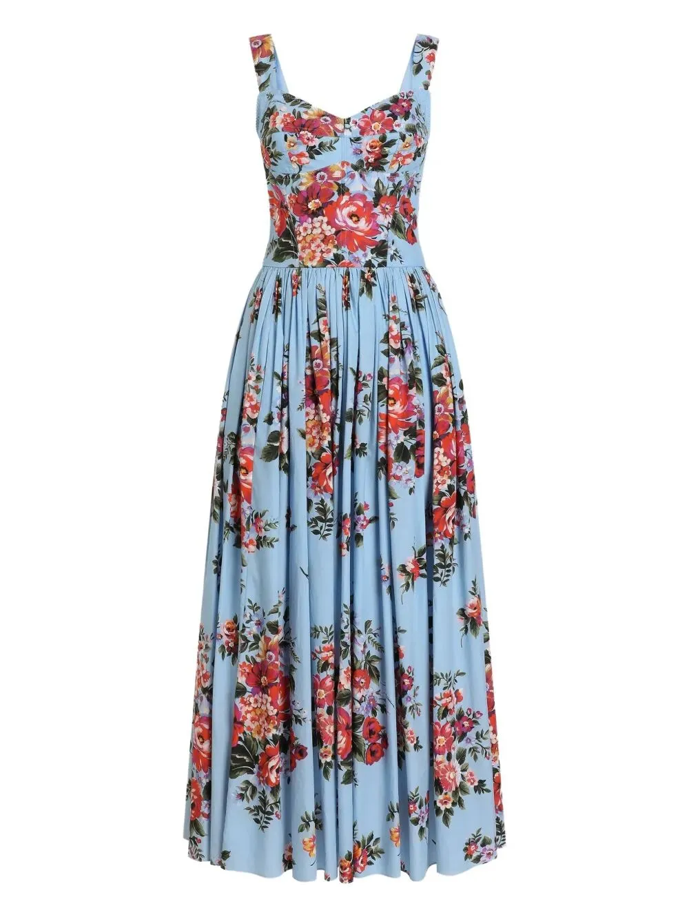 Flower Bouquet-Print Cotton Long Dress sold by Wanan Luxury