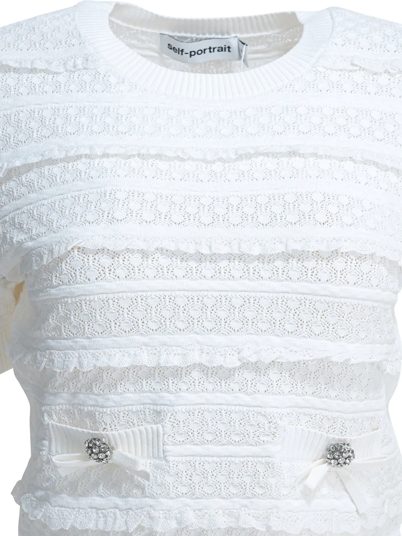 Knitted Crew Neck Sweater Knitwear White sold by Wanan Luxury product image thumbnail 3