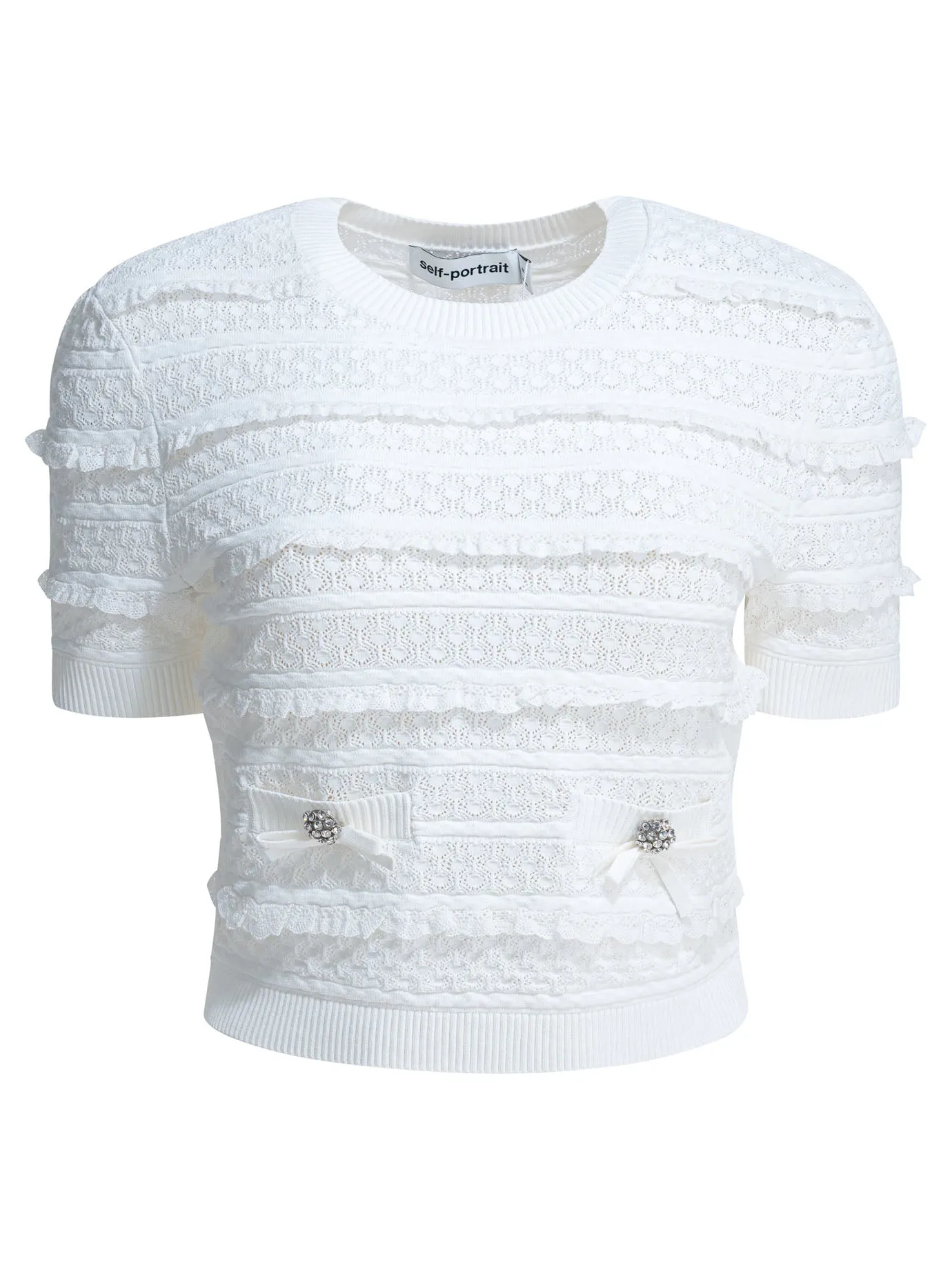 Knitted Crew Neck Sweater Knitwear White sold by Wanan Luxury