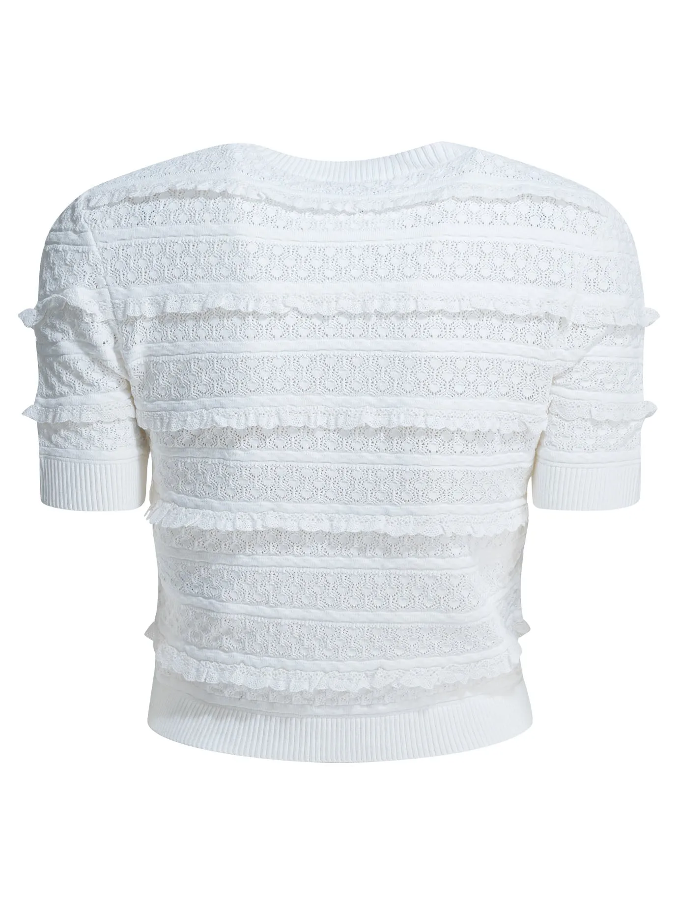 Knitted Crew Neck Sweater Knitwear White sold by Wanan Luxury product image thumbnail 2