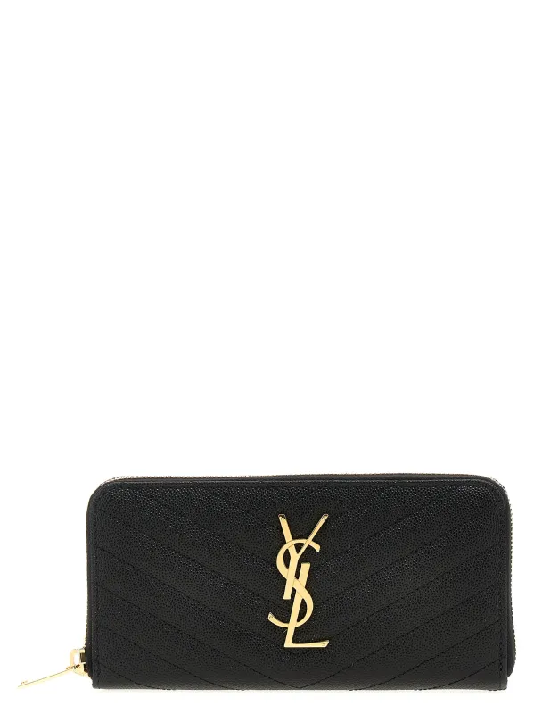 Monogramme Wallets And Card Holders Black made by Yves Saint Laurent
