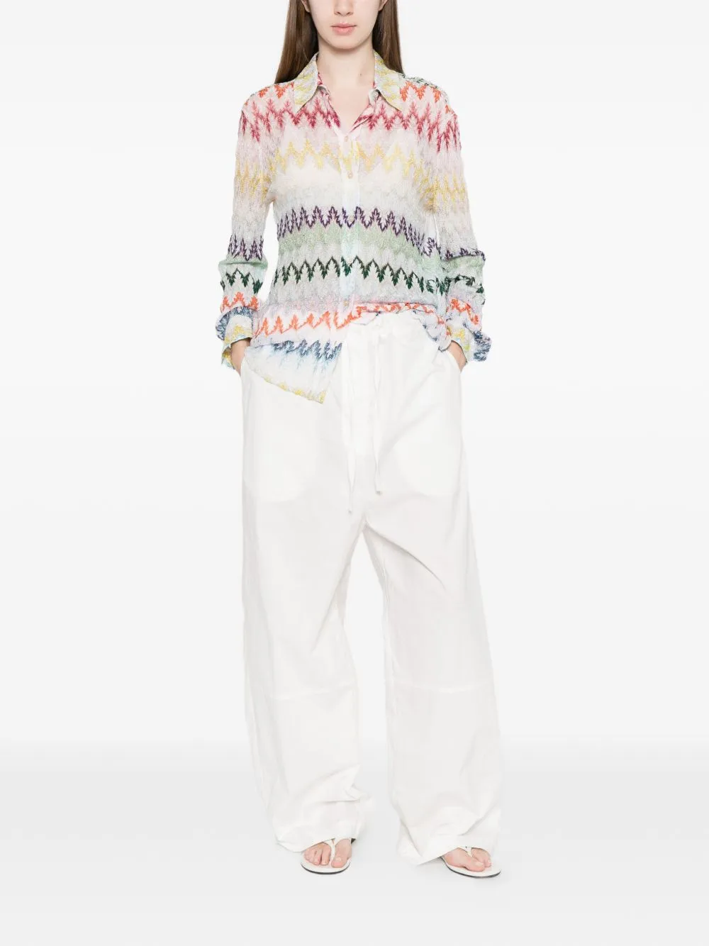 Zig Zag Print Shirt sold by Wanan Luxury product image thumbnail 4