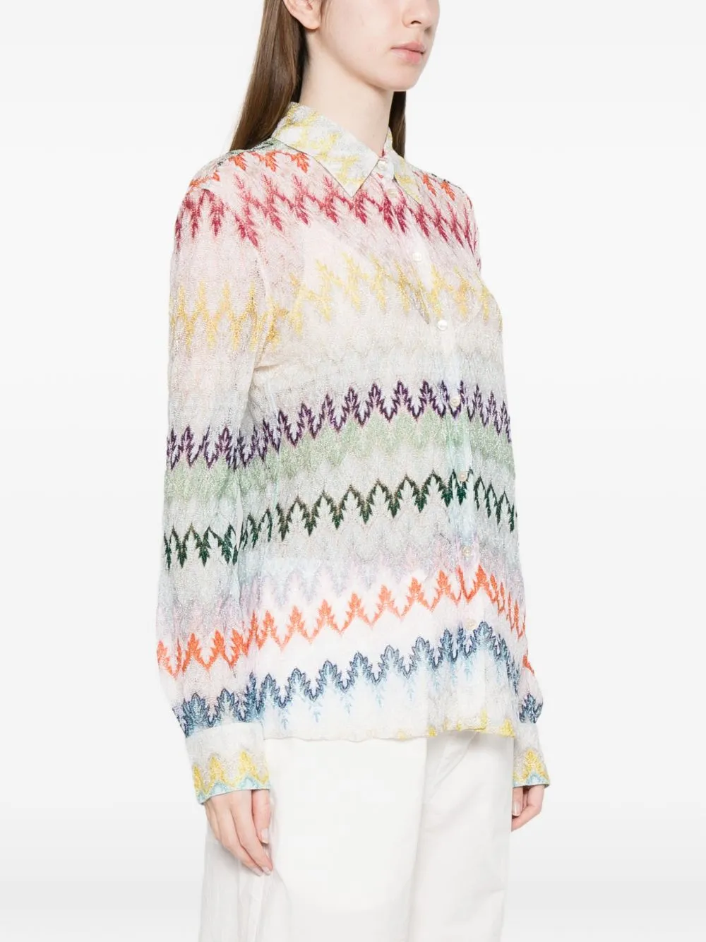 Zig Zag Print Shirt sold by Wanan Luxury product image thumbnail 2