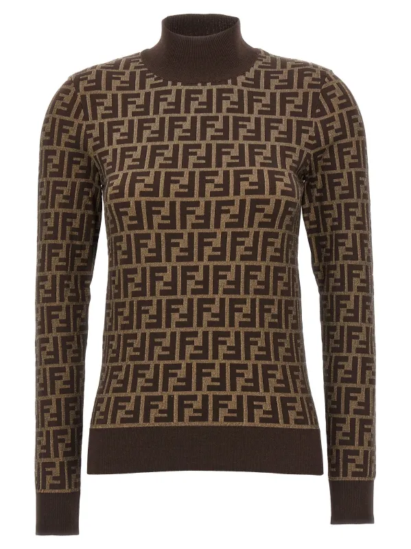 Ff Sweaters And Cardigans Brown made by Fendi