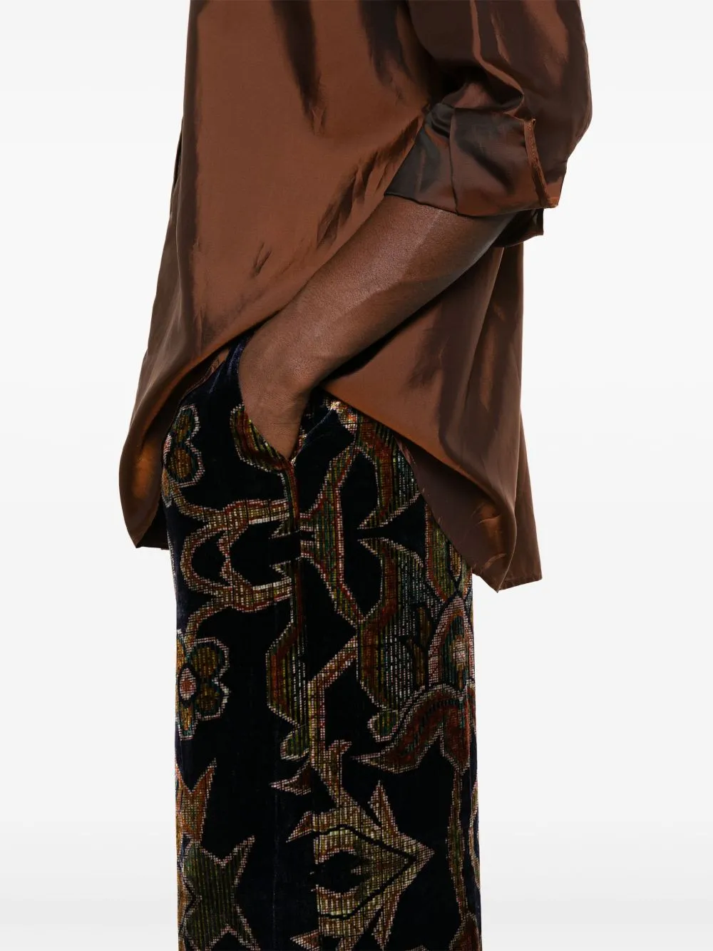 Silk Printed Trousers sold by Wanan Luxury product image thumbnail 4