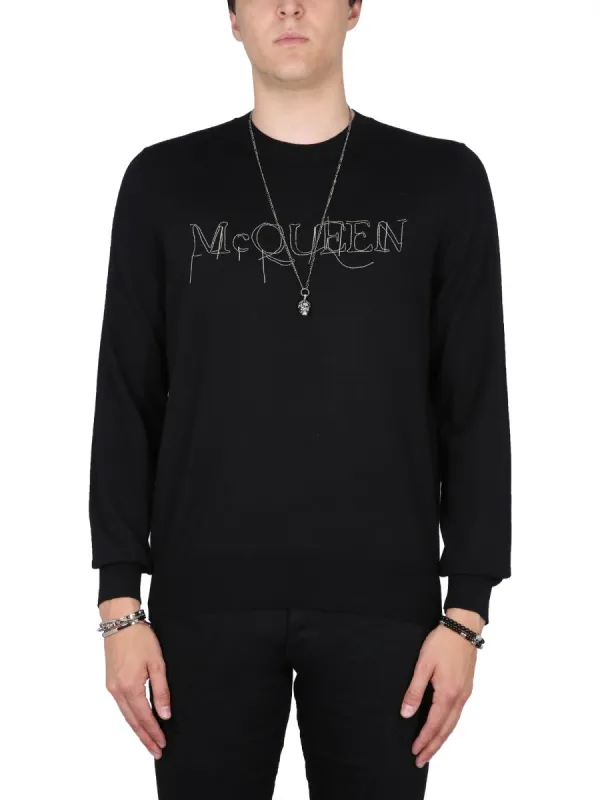 Jersey With Logo Embroidery made by Alexander McQueen