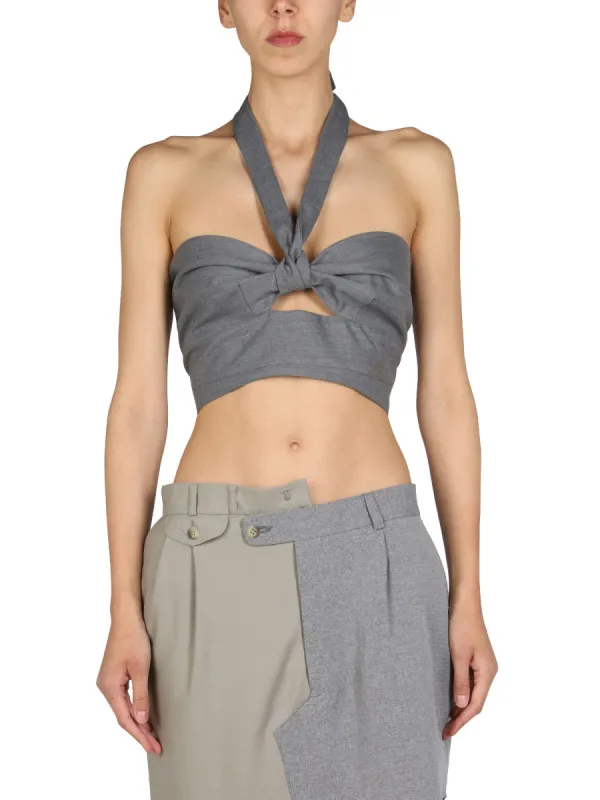 Top With Crossed Straps made by Wanan Luxury
