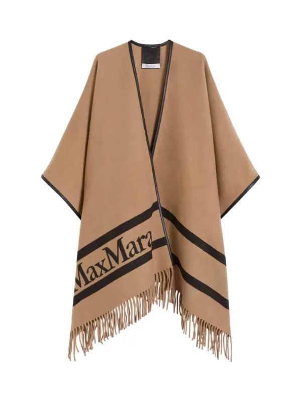 Poncho In Lana Jacquard - Cammello made by MaxMara